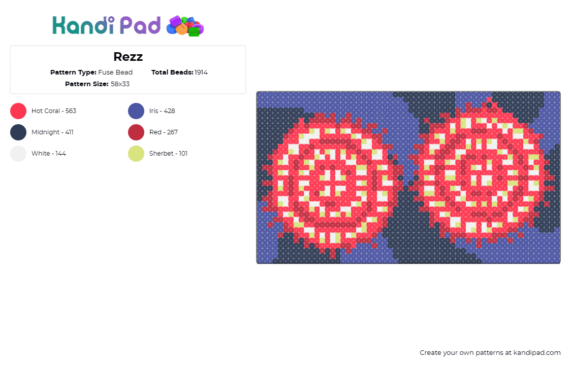 Rezz - Fuse Bead Pattern by deleted_user on Kandi Pad - 