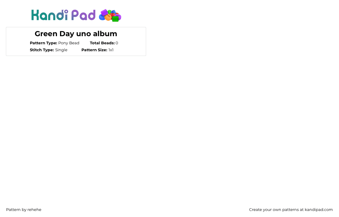 Green Day uno album - Pony Bead Pattern by rehehe on Kandi Pad - uno,green day
