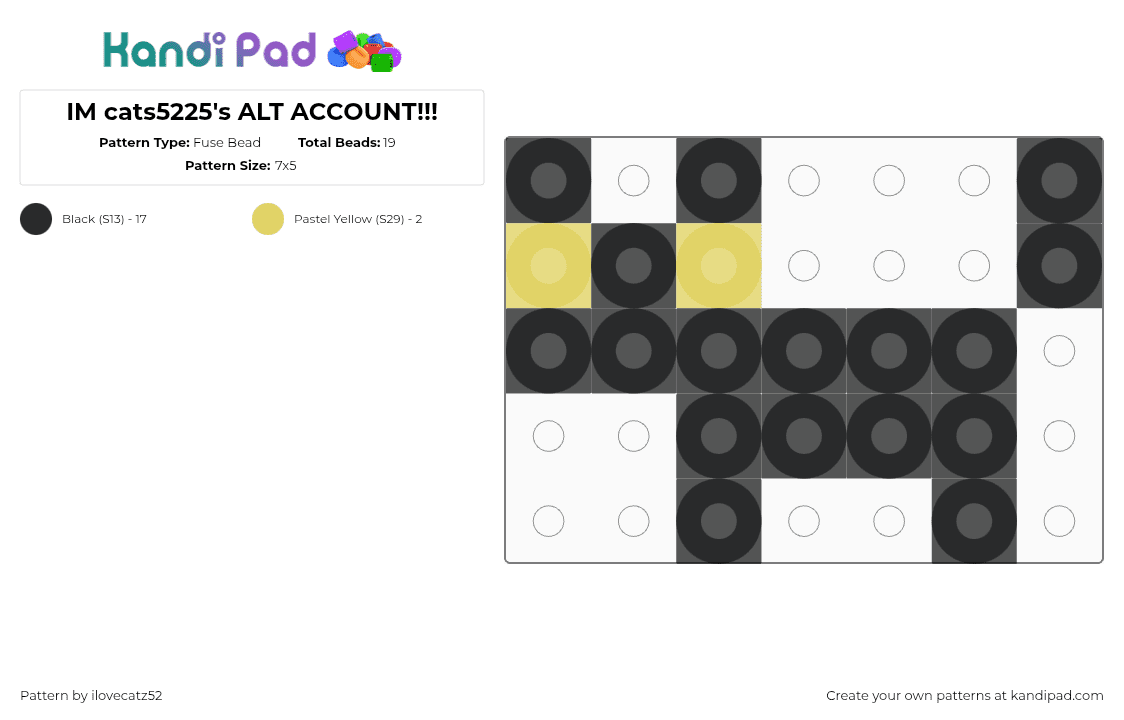 IM cats5225\'s ALT ACCOUNT!!! - Fuse Bead Pattern by ilovecatz52 on Kandi Pad - black