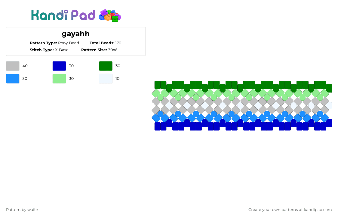 gayahh - Pony Bead Pattern by wafer on Kandi Pad - purple,light blue,colorful