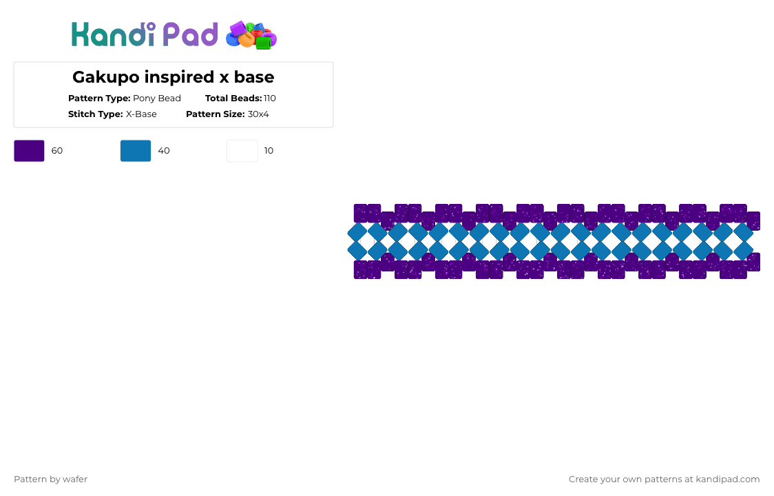 Gakupo inspired x base - Pony Bead Pattern by wafer on Kandi Pad - blue, gakupo, gakupo kamui, kamui, kamui gakupo, purple, vocaloid