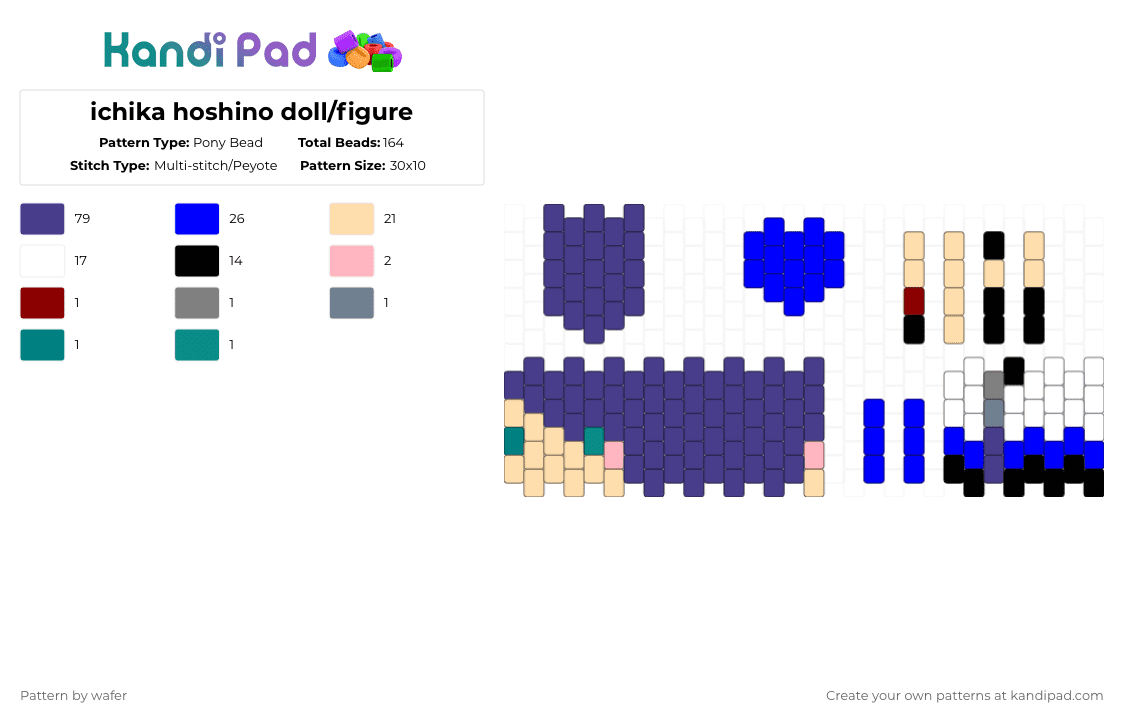 Ichika Hoshino Unit Outfit  Doll/Figure - Pony Bead Pattern by wafer on Kandi Pad - purple,beige,ichika hoshino,hatsune miku,colorful stage,project sekai,leoneed