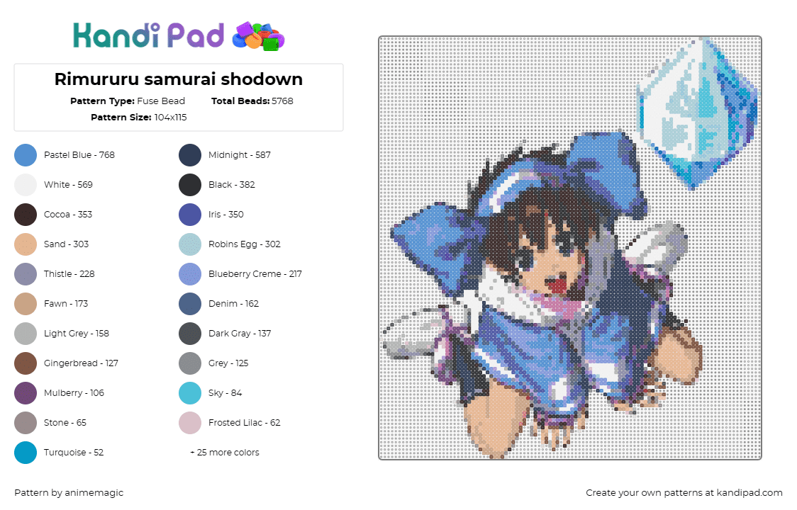 Rimururu samurai shodown - Fuse Bead Pattern by animemagic on Kandi Pad - rimururu,samurai showdown