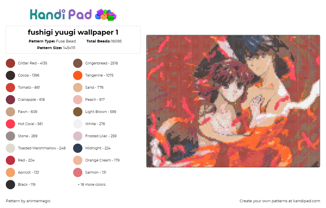 fushigi yuugi wallpaper 1 - Fuse Bead Pattern by animemagic on Kandi Pad - fushigi yuugi,anime