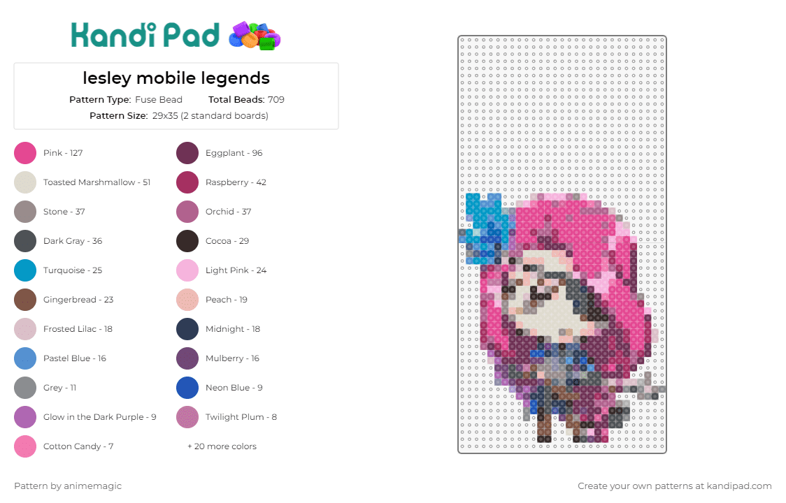 lesley mobile legends - Fuse Bead Pattern by animemagic on Kandi Pad - lesley,mobile legends,video games