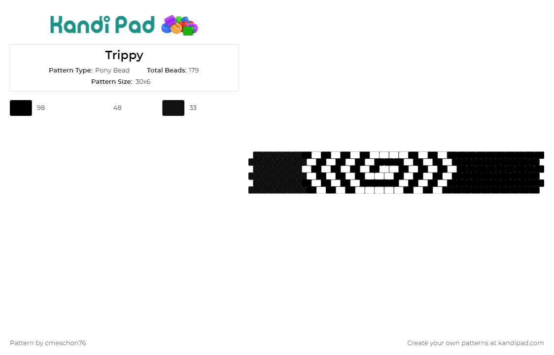 Trippy - Pony Bead Pattern by cmeschon76 on Kandi Pad - spiral,cuff