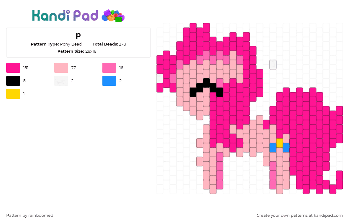 p - Pony Bead Pattern by rainboomed on Kandi Pad - 