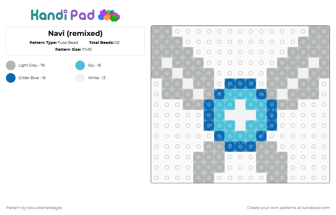 Navi (remixed) - Fuse Bead Pattern by biscuitsthebeagle on Kandi Pad - beige