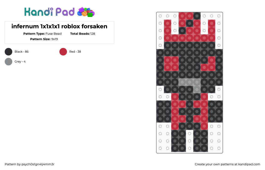 infernum 1x1x1x1 roblox forsaken - Fuse Bead Pattern by psych0s1gn4lj4mm3r on Kandi Pad - 