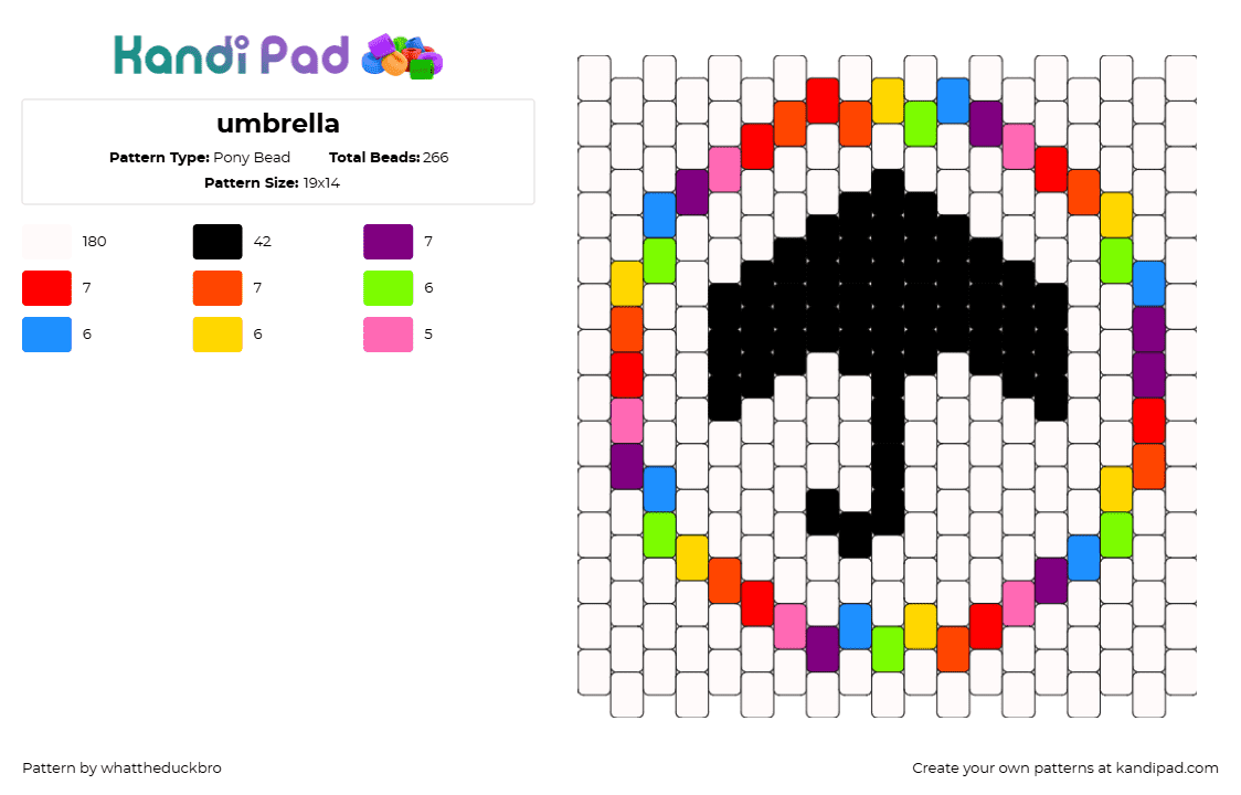 umbrella - Pony Bead Pattern by whattheduckbro on Kandi Pad - umbrella,logo,silhouette,colorful,black,white