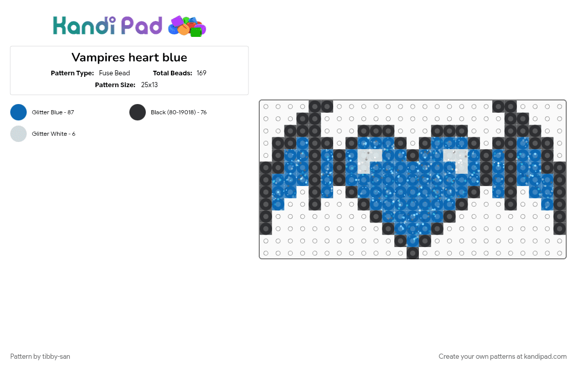 Vampires heart blue - Fuse Bead Pattern by tibby-san on Kandi Pad - blue