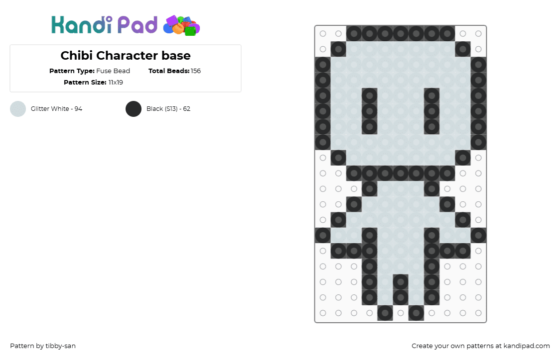 Chibi Character base - Fuse Bead Pattern by tibby-san on Kandi Pad - 