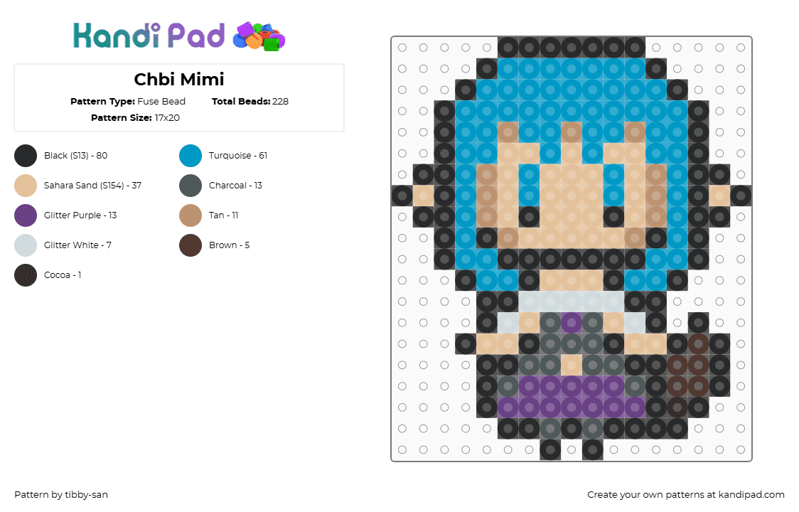 Chibi Mimi - Fuse Bead Pattern by tibby-san on Kandi Pad - 