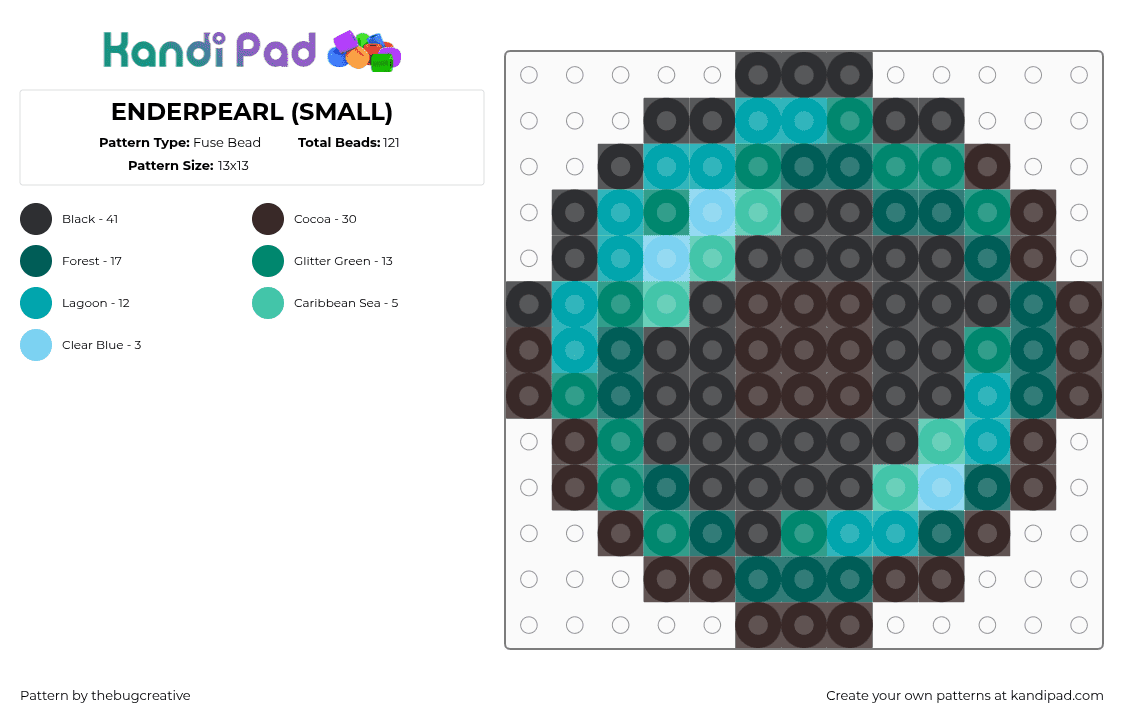 ENDERPEARL (SMALL) - Fuse Bead Pattern by thebugcreative on Kandi Pad - 