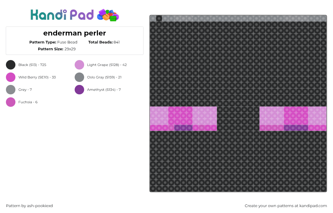 enderman perler - Fuse Bead Pattern by ash-pookiexd on Kandi Pad - 