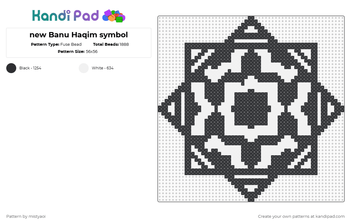 new Banu Haqim symbol - Fuse Bead Pattern by mistyaoi on Kandi Pad - black,white,vampire