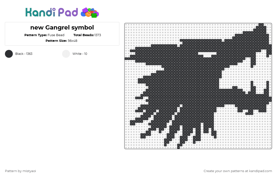 new Gangrel symbol - Fuse Bead Pattern by mistyaoi on Kandi Pad - black