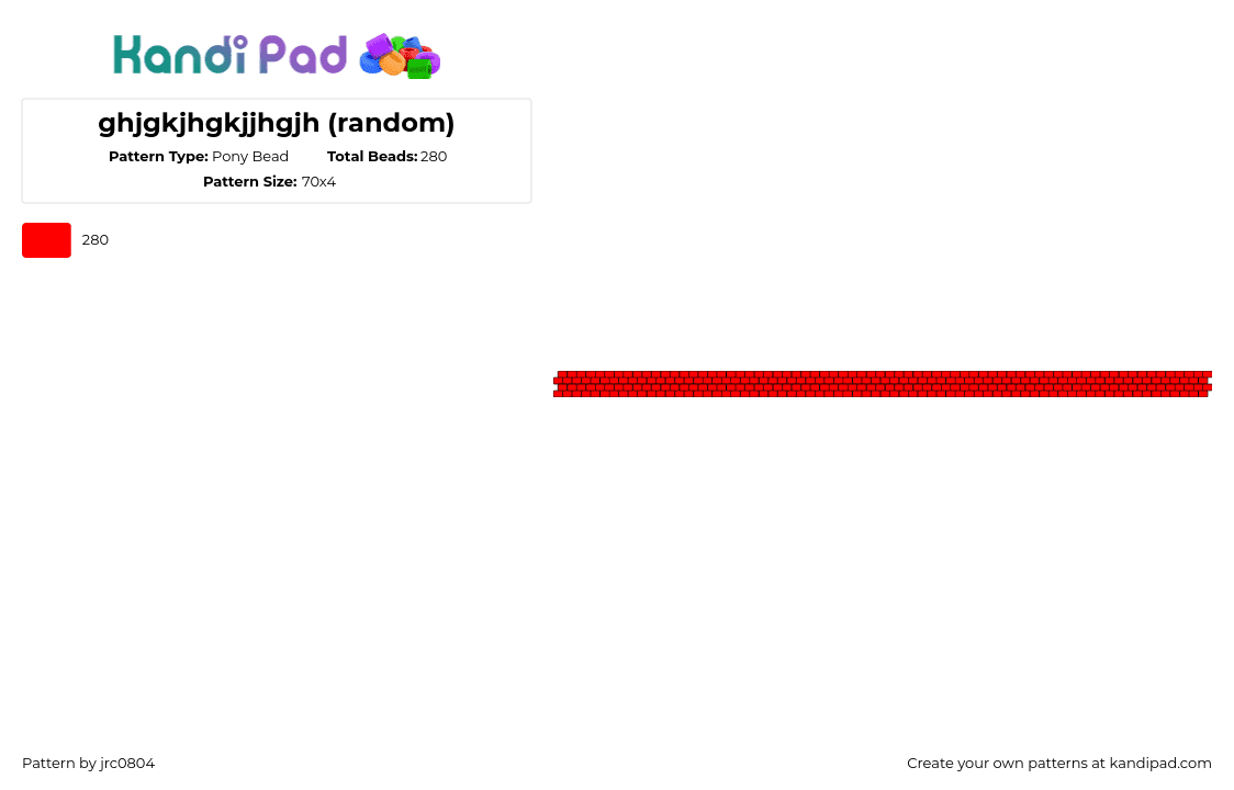 ghjgkjhgkjjhgjh (random) - Pony Bead Pattern by jrc0804 on Kandi Pad - simple,bracelet,choker,red