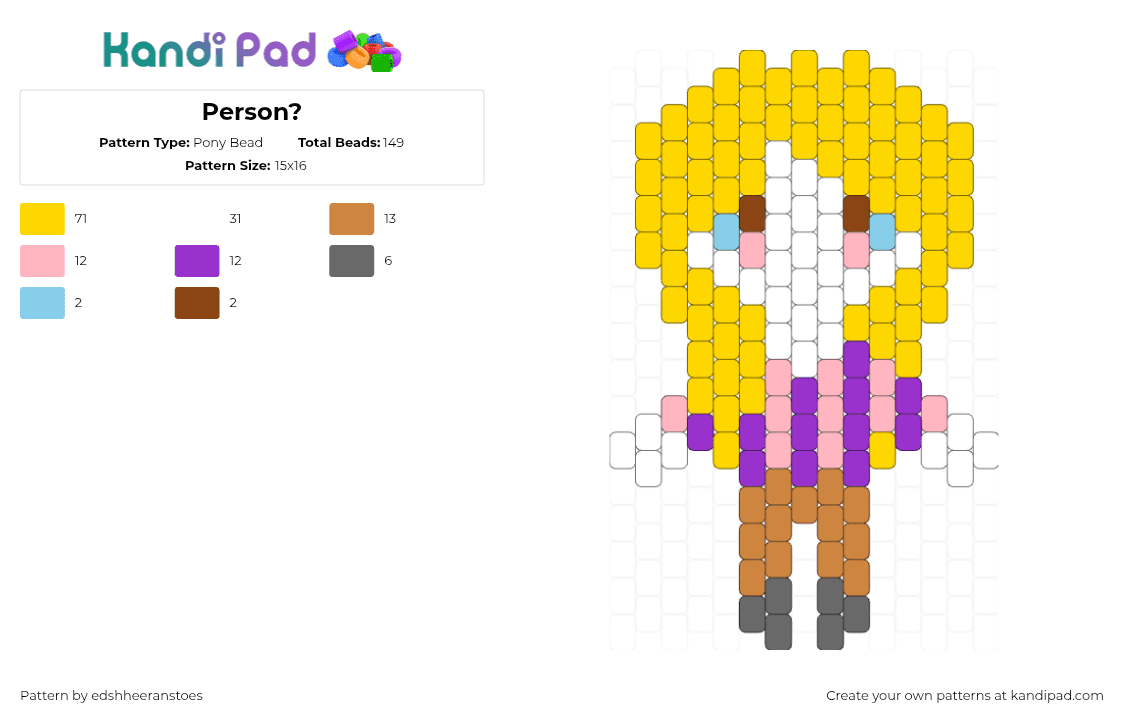Person? - Pony Bead Pattern by edshheeranstoes on Kandi Pad - 