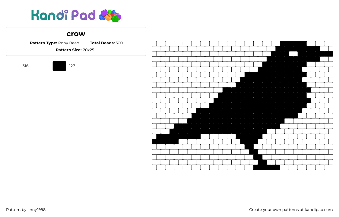 Crow Pony Bead Pattern - Kandi Pad 