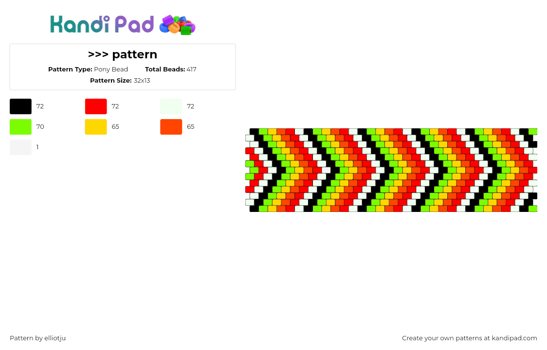 >>> pattern - Pony Bead Pattern by elliotju on Kandi Pad - 