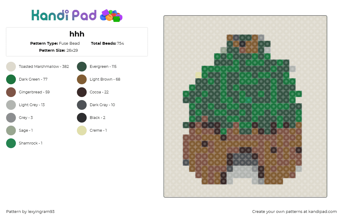 hhh - Fuse Bead Pattern by lexyingram93 on Kandi Pad - hut,house,home