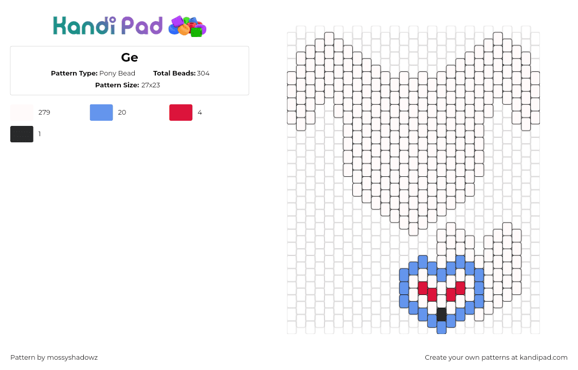 Ge - Pony Bead Pattern by mossyshadowz on Kandi Pad - 