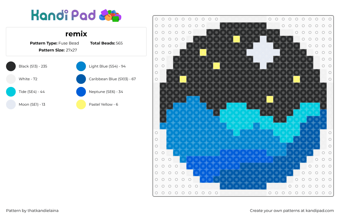 remix - Fuse Bead Pattern by thatkandielaina on Kandi Pad - night,landscape,hills,blue,black