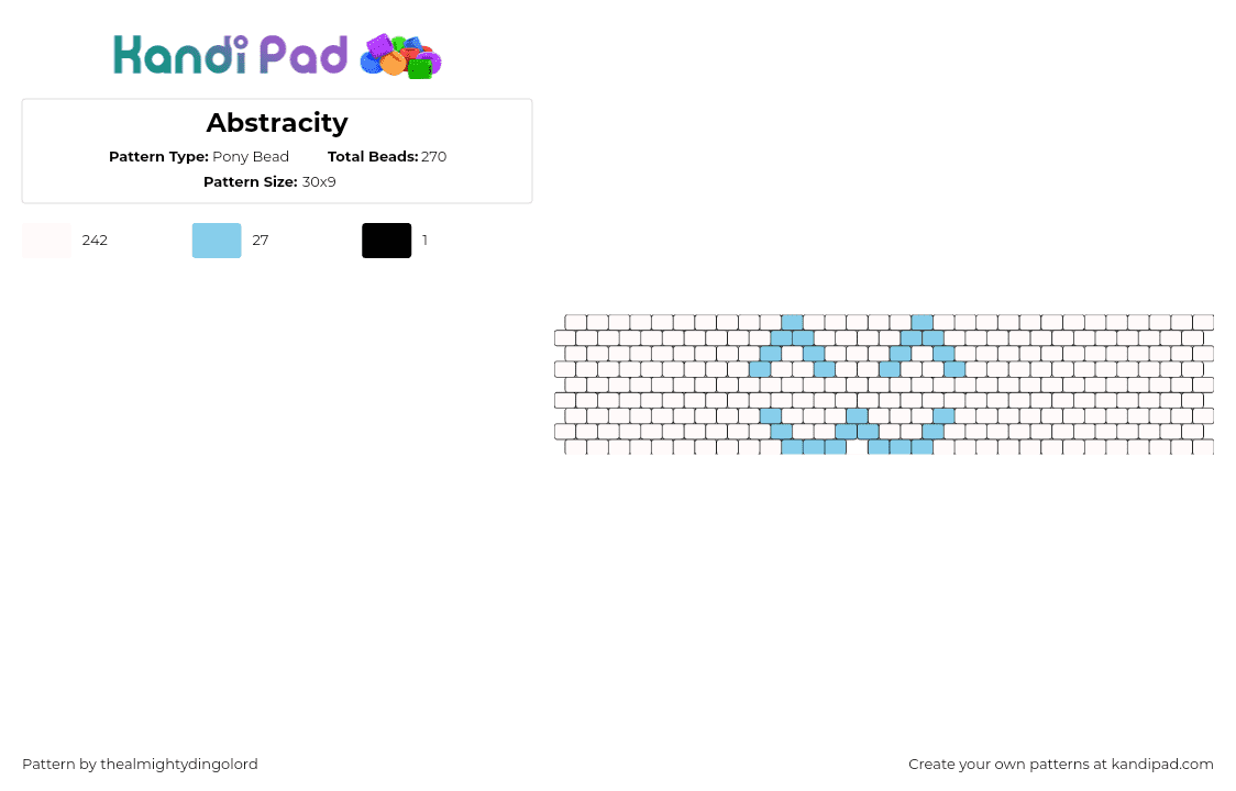 Abstracity - Pony Bead Pattern by thealmightydingolord on Kandi Pad - emoticon,face,smiley,cuff,white,light blue