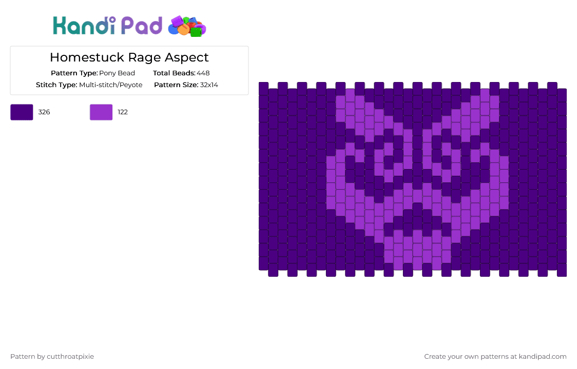 Rage Kick Pattern Homestuck Rage Aspect Pony Bead Pattern - Kandi Pad | Kandi Patterns ...