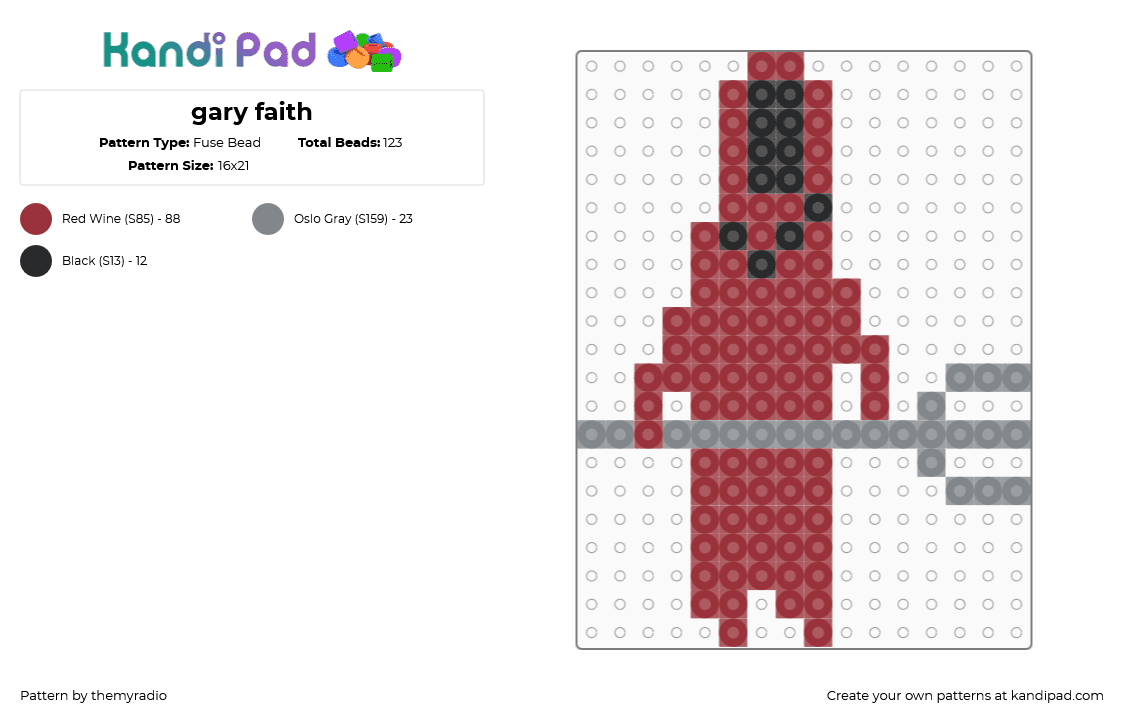 gary faith - Fuse Bead Pattern by themyradio on Kandi Pad - gary miller,faith the unholy trinity,death,character,video game,horror