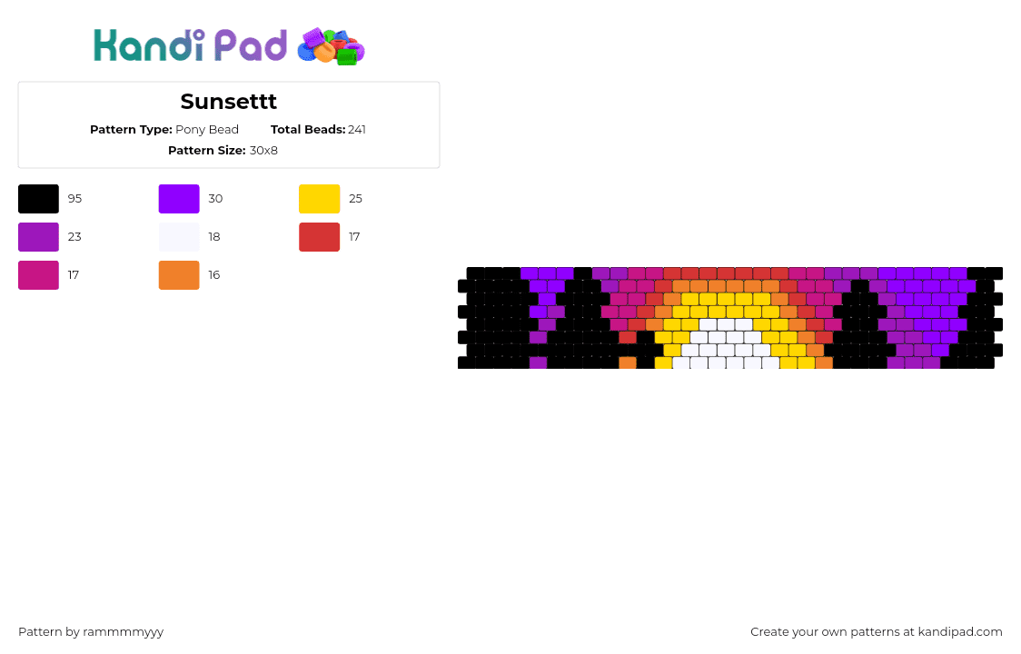 Sunsettt - Pony Bead Pattern by rammmmyyy on Kandi Pad - 