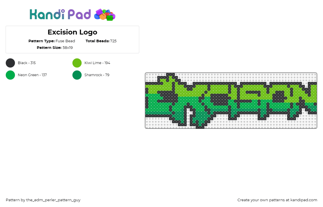 Excision Logo - Fuse Bead Pattern by the_edm_perler_pattern_guy on Kandi Pad - excision,edm,dj,music