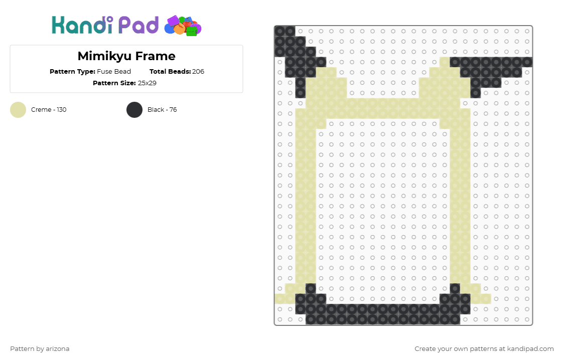 Mimikyu Frame - Fuse Bead Pattern by arizona on Kandi Pad - black,yellow,pokemon,video game,gaming,frame,mimikyu