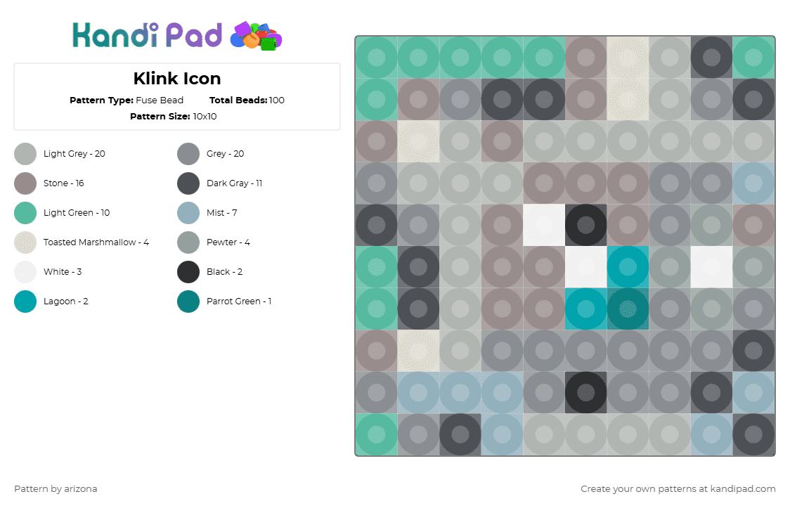 Klink Icon - Fuse Bead Pattern by arizona on Kandi Pad - gray,beige,pokemon,nintendo,gaming,video games,grey