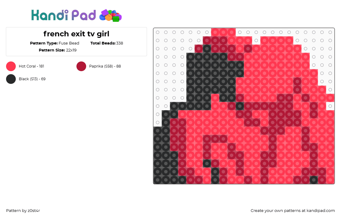 french exit tv girl - Fuse Bead Pattern by z0st4r on Kandi Pad - 