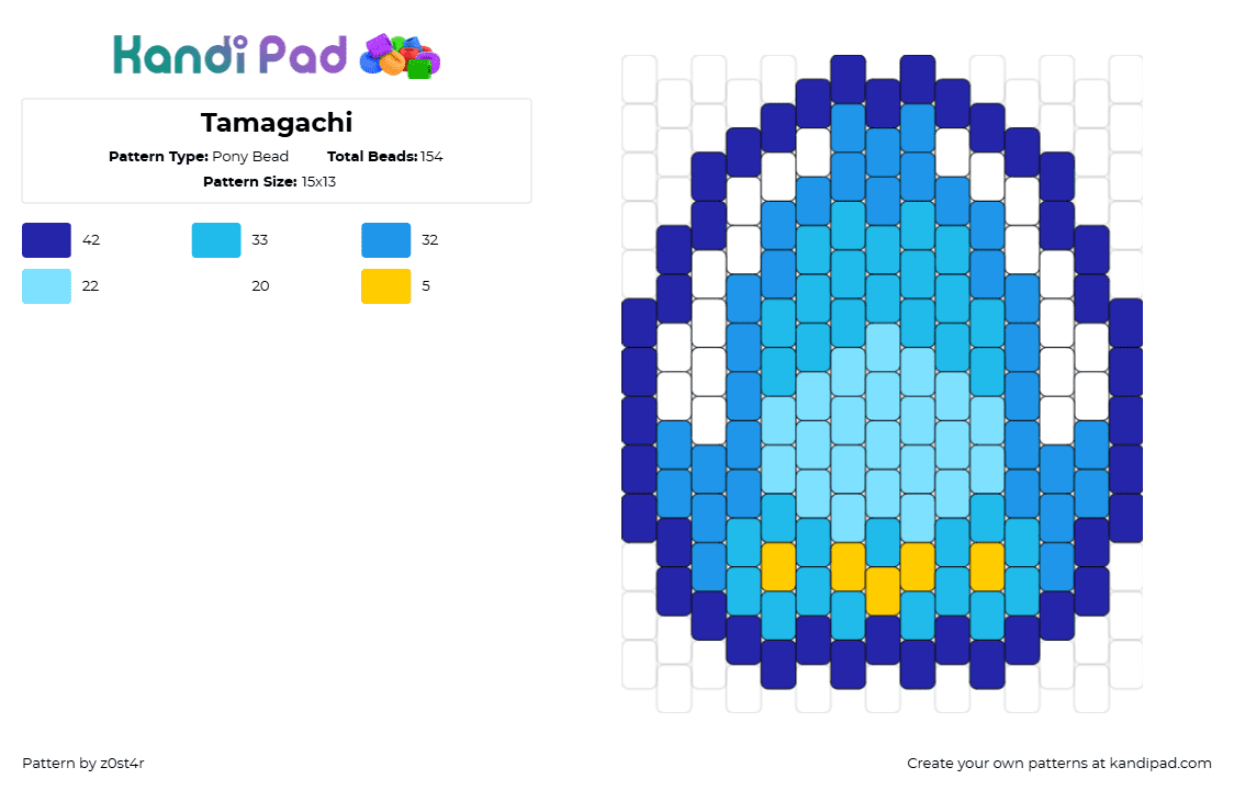 Tamagachi - Pony Bead Pattern by z0st4r on Kandi Pad - tamagotchi,toy,classic,retro,nostalgia,children,light blue,white