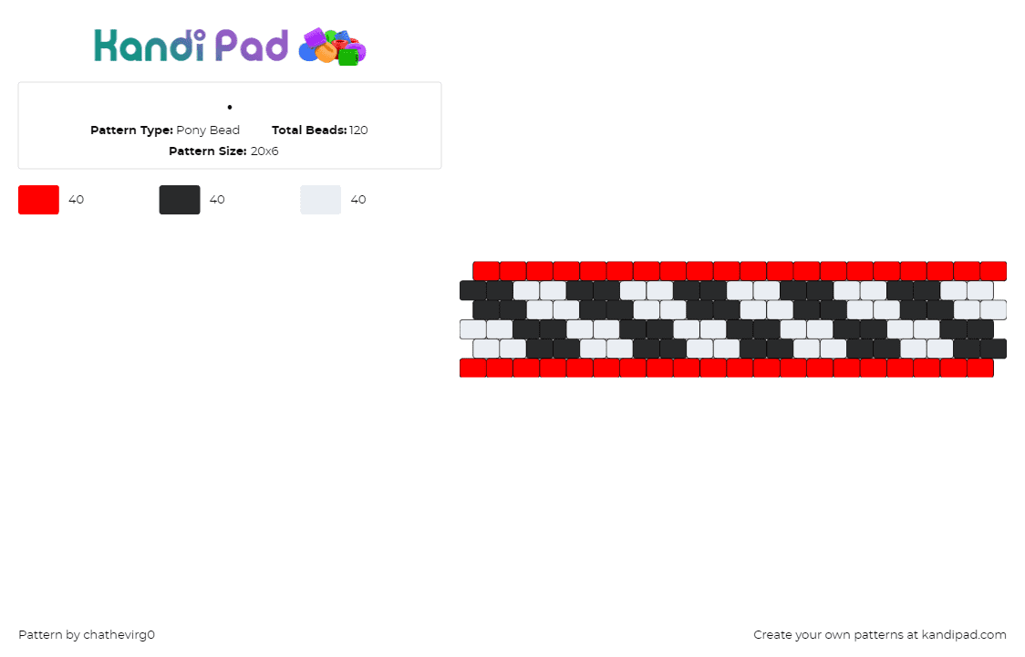 . - Pony Bead Pattern by chathevirg0 on Kandi Pad - fanf,five nights at freddys,wall,diagonal,checkered,video game,cuff,black,white,red