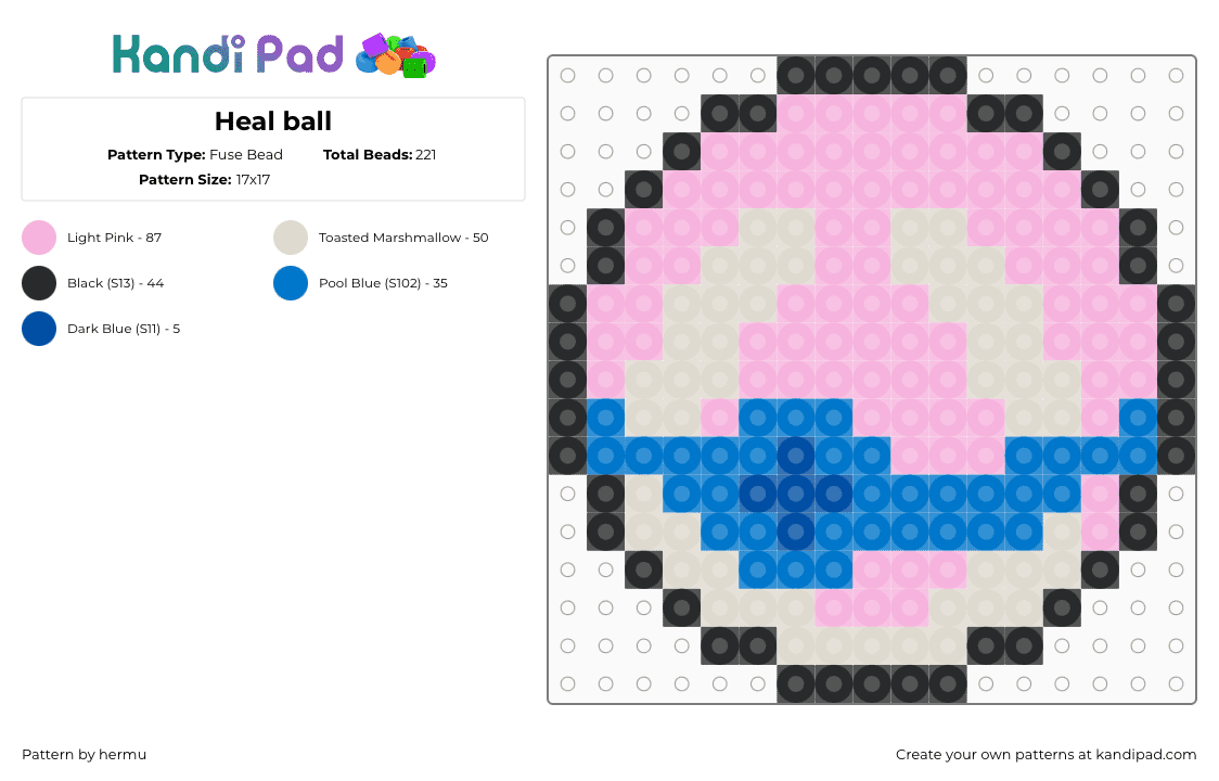 Heal ball - Fuse Bead Pattern by hermu on Kandi Pad - 