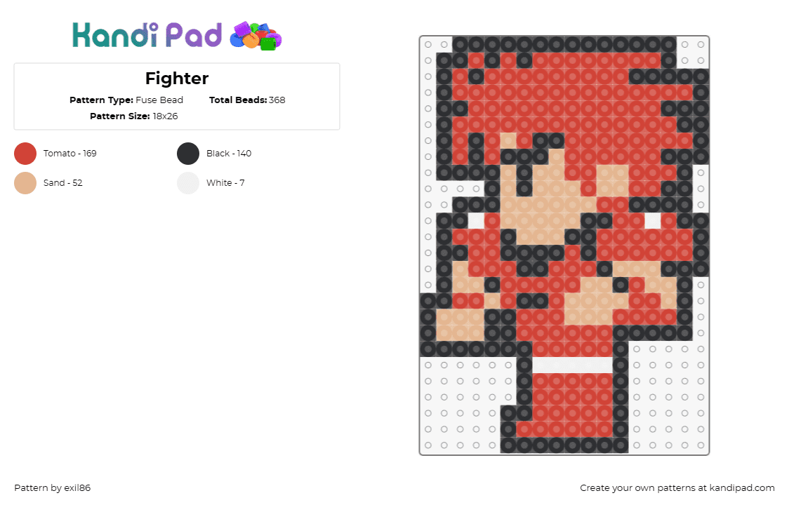Fighter - Fuse Bead Pattern by exil86 on Kandi Pad - final fantasy,fighter,video games