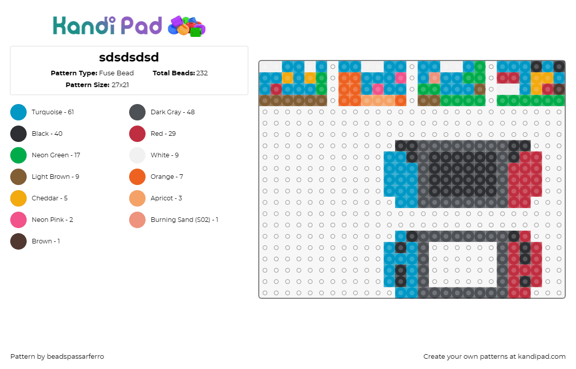 sdsdsdsd - Fuse Bead Pattern by beadspassarferro on Kandi Pad - switch,nintendo,console,video game,3d,blue,black,red