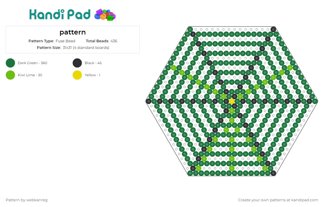 pattern - Fuse Bead Pattern by webkanreg on Kandi Pad - web,hexagon,geometric