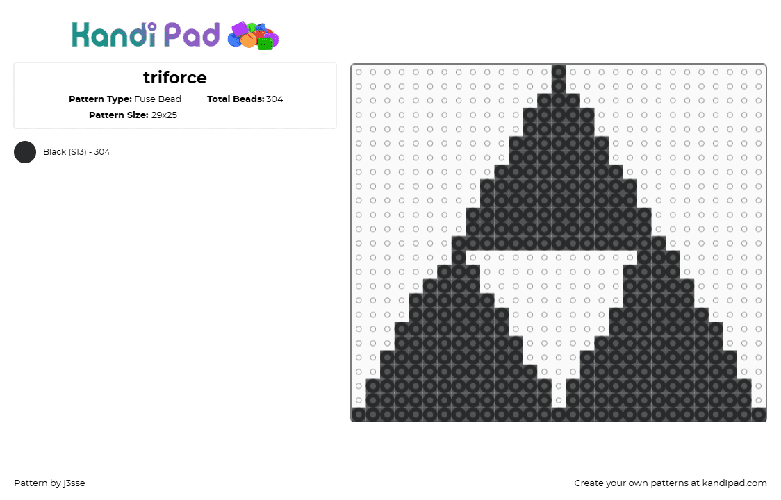 triforce - Fuse Bead Pattern by j3sse on Kandi Pad - 