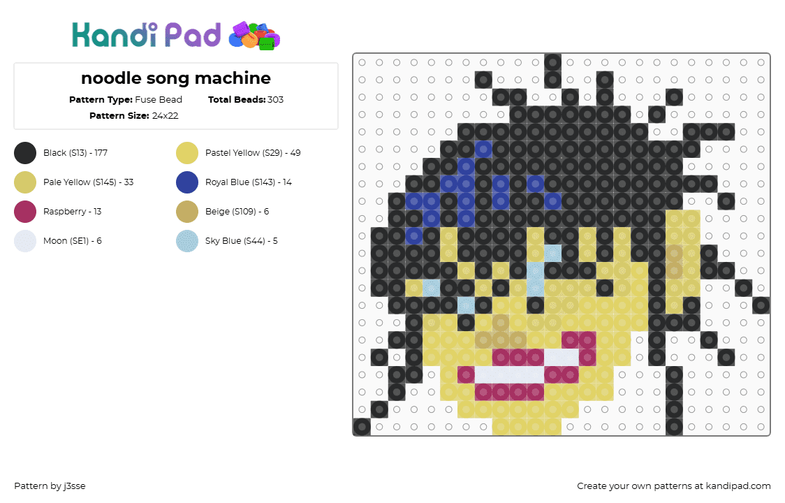 noodle song machine - Fuse Bead Pattern by j3sse on Kandi Pad - 