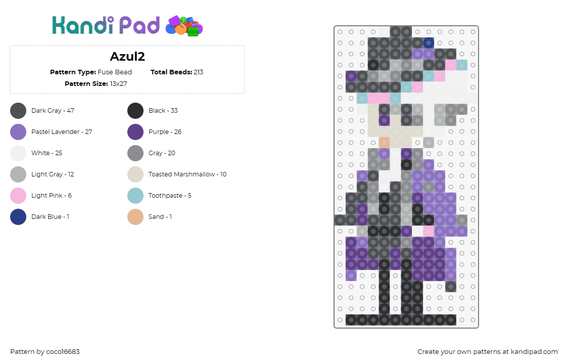 Azul2 - Fuse Bead Pattern by coco16683 on Kandi Pad - azul ashengrotto,twisted wonderland