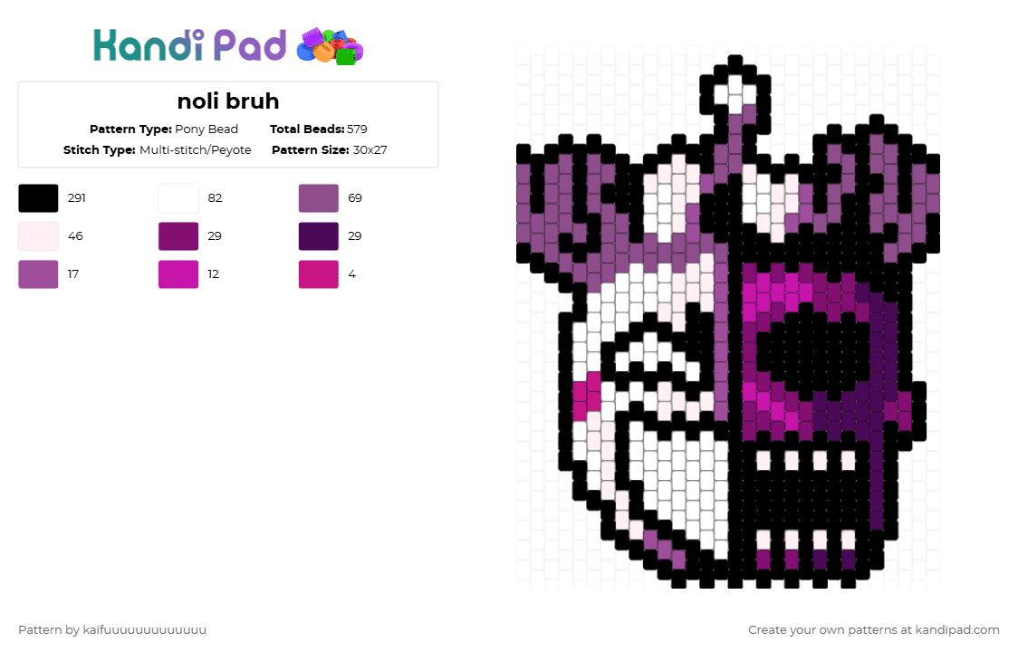 noli bruh - Pony Bead Pattern by kaifuuuuuuuuuuuuu on Kandi Pad - pink
