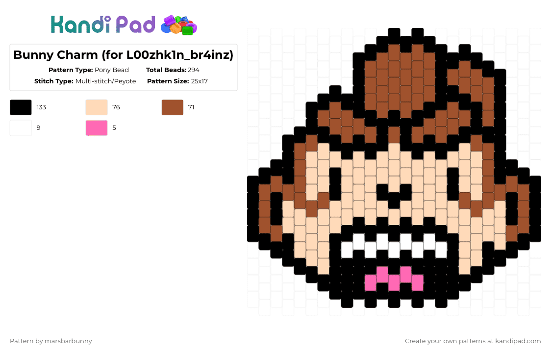 Monkey Charm (for L00zhk1n_br4inz) - Pony Bead Pattern by marstheslug on Kandi Pad - red,beige