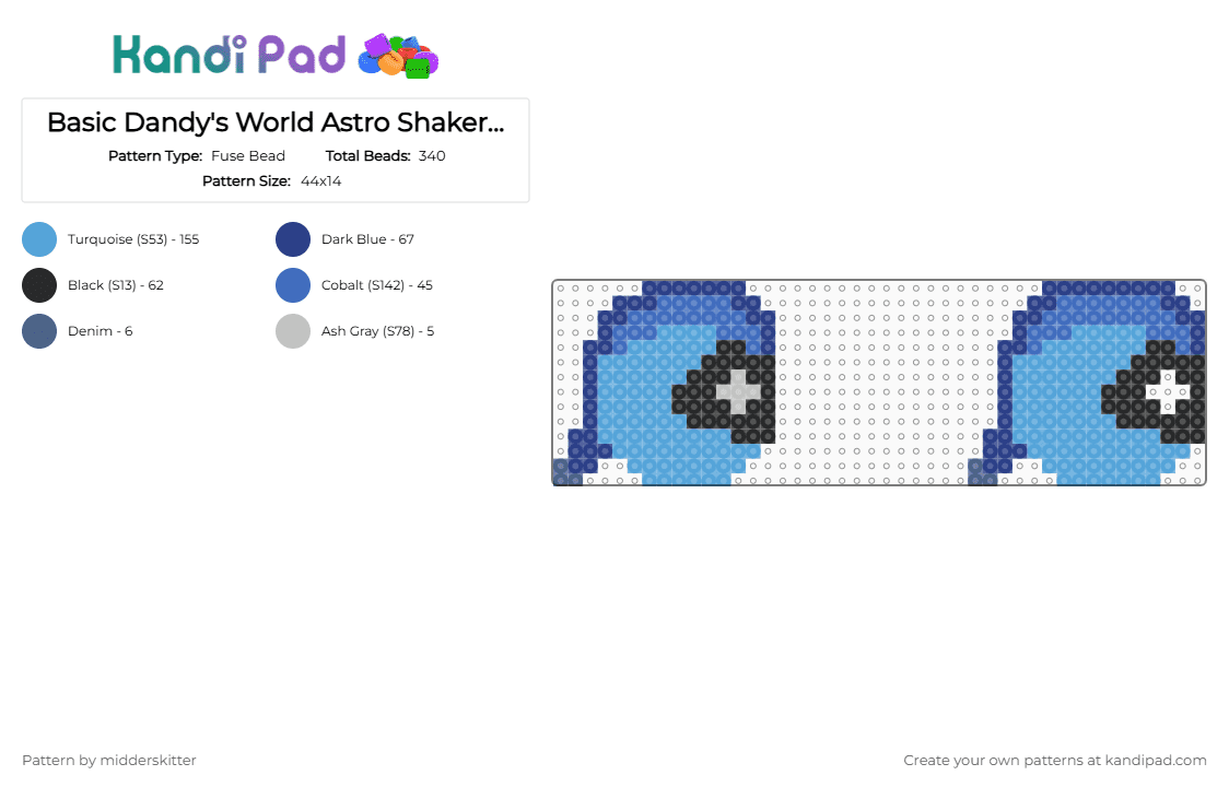 Basic Dandy\'s World Astro Shaker Charm - Fuse Bead Pattern by midderskitter on Kandi Pad - 