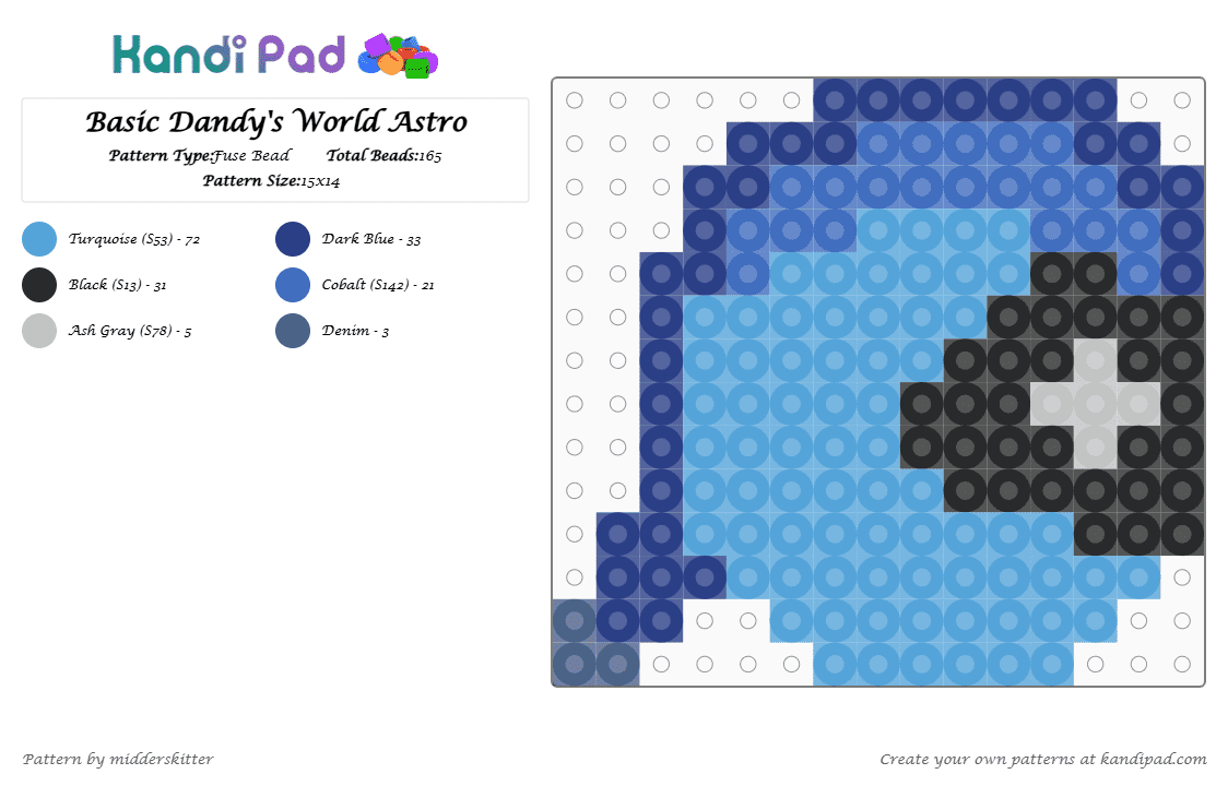 Basic Dandy\'s World Astro - Fuse Bead Pattern by midderskitter on Kandi Pad - 