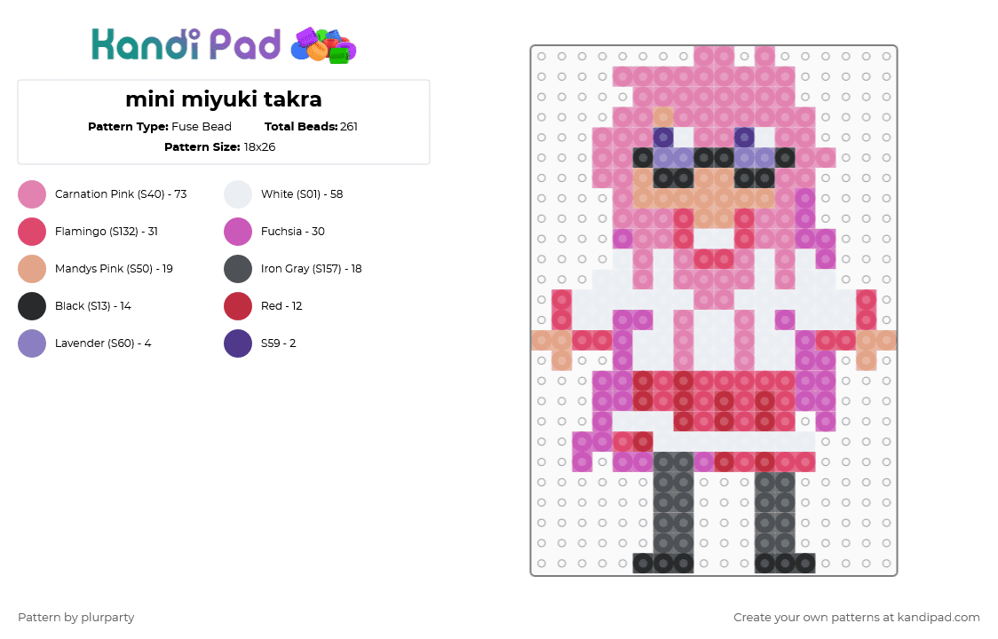 mini miyuki takara - Fuse Bead Pattern by plurparty on Kandi Pad - lucky star,anime,anime girl,sailor suit,perler,charm,takara miyuki